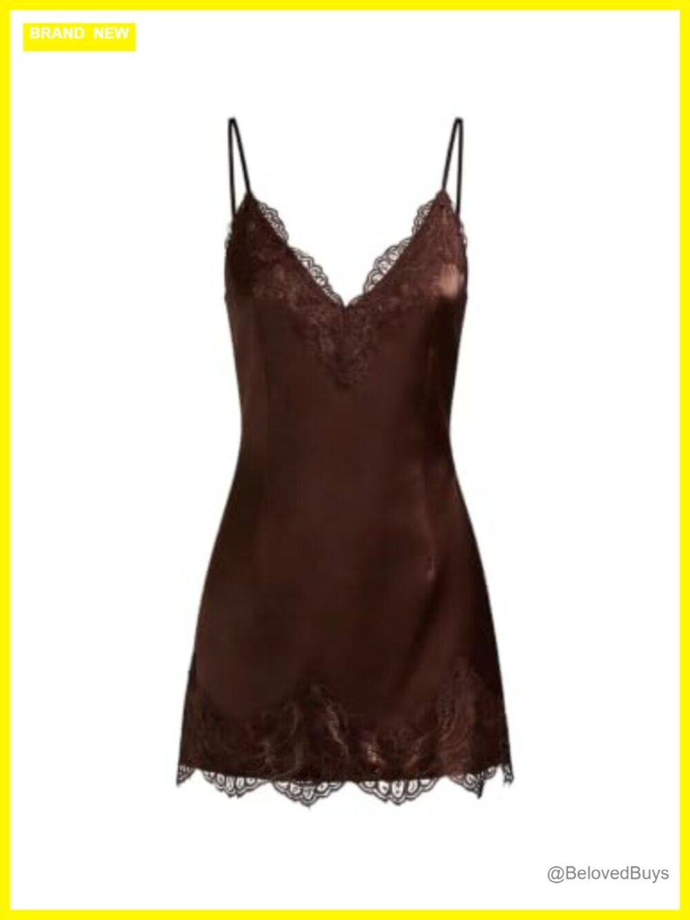 Satin Lace Mini Cami Dress Spaghetti Strap A-Line Club Night Out